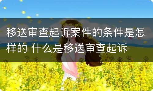 移送审查起诉案件的条件是怎样的 什么是移送审查起诉