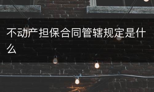 不动产担保合同管辖规定是什么