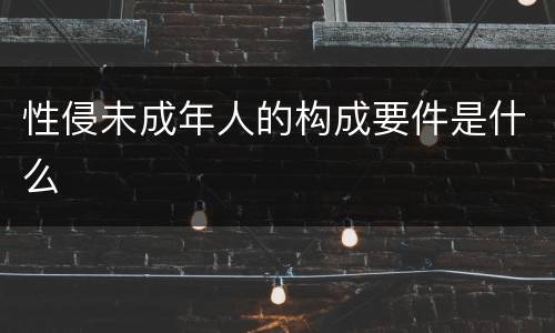 性侵未成年人的构成要件是什么