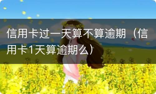 信用卡过一天算不算逾期（信用卡1天算逾期么）