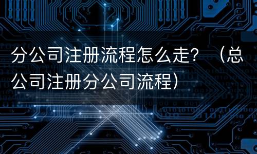 分公司注册流程怎么走？（总公司注册分公司流程）