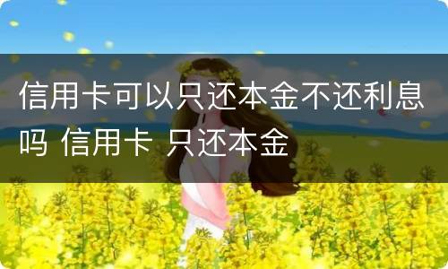 信用卡可以只还本金不还利息吗 信用卡 只还本金