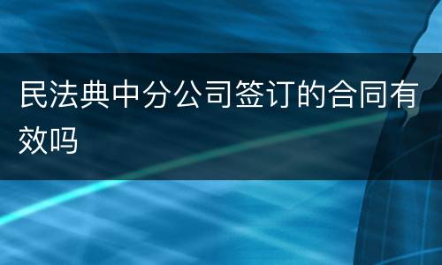 民法典中分公司签订的合同有效吗