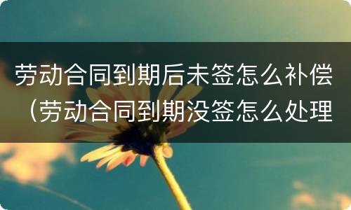 劳动合同到期后未签怎么补偿（劳动合同到期没签怎么处理）