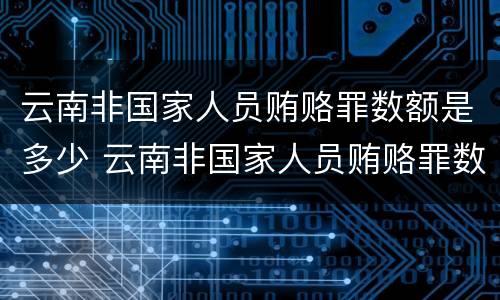 云南非国家人员贿赂罪数额是多少 云南非国家人员贿赂罪数额是多少钱