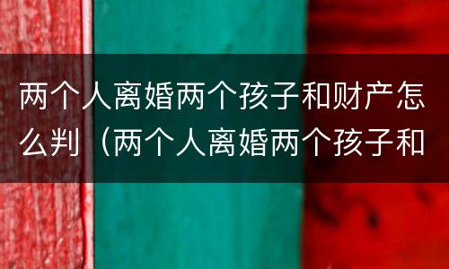 两个人离婚两个孩子和财产怎么判（两个人离婚两个孩子和财产怎么判离）