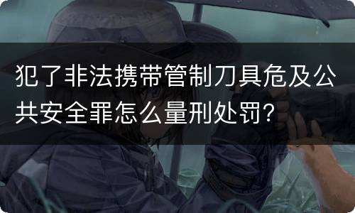 犯了非法携带管制刀具危及公共安全罪怎么量刑处罚？