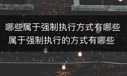 哪些属于强制执行方式有哪些 属于强制执行的方式有哪些