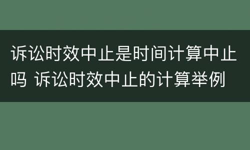 诉讼时效中止是时间计算中止吗 诉讼时效中止的计算举例
