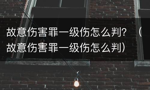 故意伤害罪一级伤怎么判？（故意伤害罪一级伤怎么判）