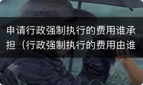 申请行政强制执行的费用谁承担（行政强制执行的费用由谁来承担）
