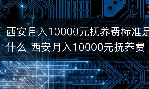 西安月入10000元抚养费标准是什么 西安月入10000元抚养费标准是什么呢