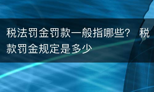 税法罚金罚款一般指哪些？ 税款罚金规定是多少