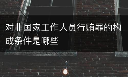 对非国家工作人员行贿罪的构成条件是哪些