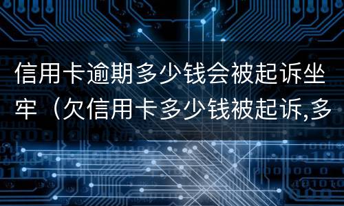 信用卡逾期多少钱会被起诉坐牢（欠信用卡多少钱被起诉,多久后会被强制）