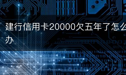 建行信用卡20000欠五年了怎么办