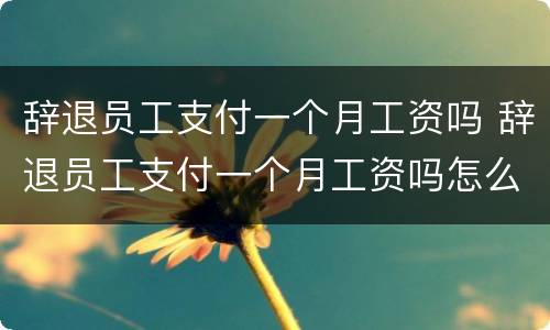 辞退员工支付一个月工资吗 辞退员工支付一个月工资吗怎么算