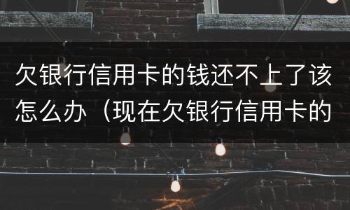 欠银行信用卡的钱还不上了该怎么办（现在欠银行信用卡的钱还不上怎么办呀）