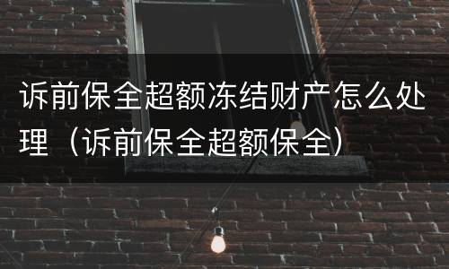 诉前保全超额冻结财产怎么处理（诉前保全超额保全）