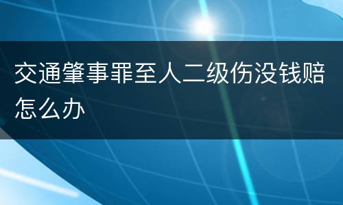 交通肇事罪至人二级伤没钱赔怎么办