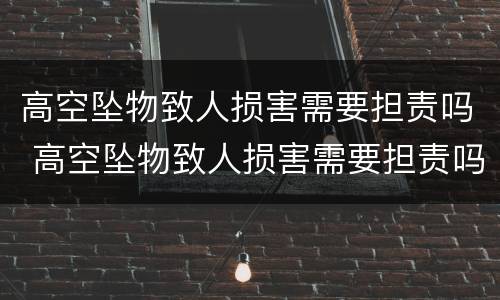 高空坠物致人损害需要担责吗 高空坠物致人损害需要担责吗