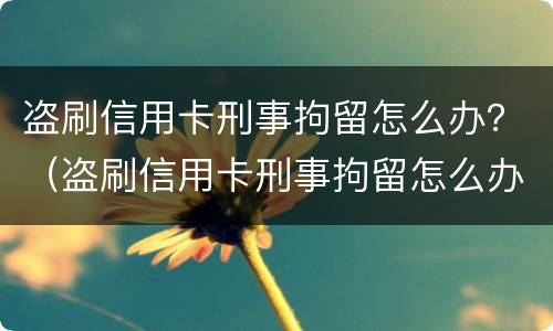 盗刷信用卡刑事拘留怎么办？（盗刷信用卡刑事拘留怎么办理）