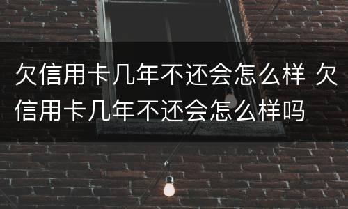 欠信用卡几年不还会怎么样 欠信用卡几年不还会怎么样吗