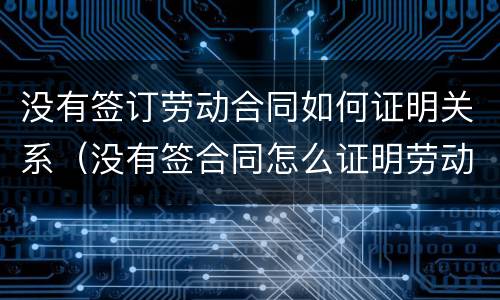 没有签订劳动合同如何证明关系（没有签合同怎么证明劳动关系）