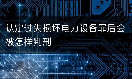 认定过失损坏电力设备罪后会被怎样判刑