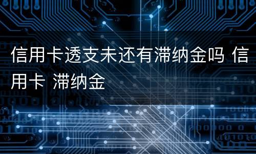 信用卡透支未还有滞纳金吗 信用卡 滞纳金