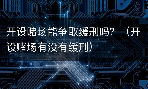 开设赌场能争取缓刑吗？（开设赌场有没有缓刑）