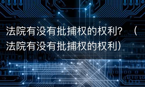 法院有没有批捕权的权利？（法院有没有批捕权的权利）