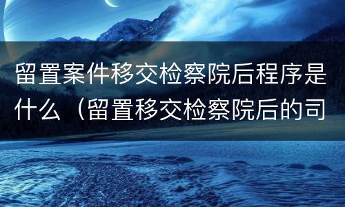 留置案件移交检察院后程序是什么（留置移交检察院后的司法程序）