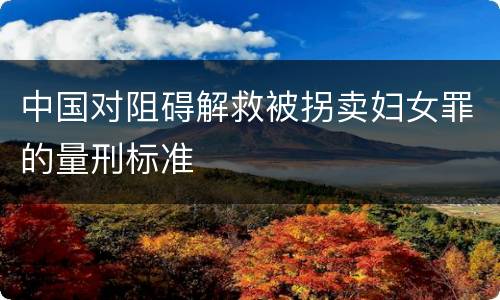 中国对阻碍解救被拐卖妇女罪的量刑标准