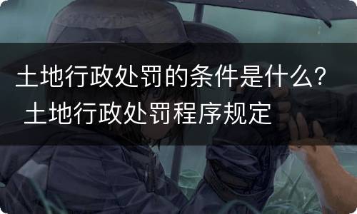 土地行政处罚的条件是什么？ 土地行政处罚程序规定