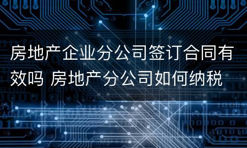 房地产企业分公司签订合同有效吗 房地产分公司如何纳税