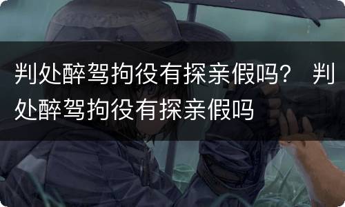 判处醉驾拘役有探亲假吗？ 判处醉驾拘役有探亲假吗
