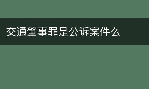 交通肇事罪是公诉案件么