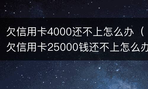 欠信用卡4000还不上怎么办（欠信用卡25000钱还不上怎么办）
