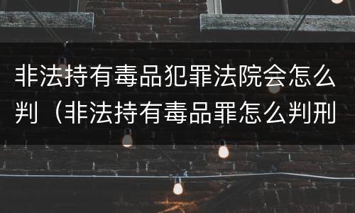 非法持有毒品犯罪法院会怎么判（非法持有毒品罪怎么判刑）
