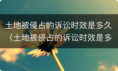 土地被侵占的诉讼时效是多久（土地被侵占的诉讼时效是多久啊）