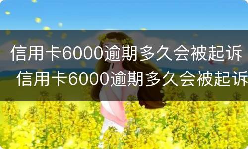 信用卡6000逾期多久会被起诉 信用卡6000逾期多久会被起诉坐牢