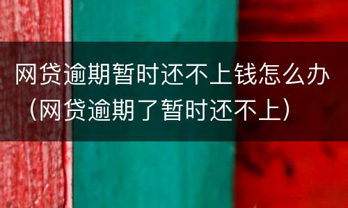 网贷逾期暂时还不上钱怎么办（网贷逾期了暂时还不上）