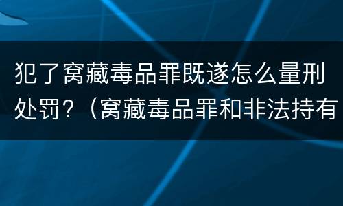 犯了窝藏毒品罪既遂怎么量刑处罚?（窝藏毒品罪和非法持有毒品罪）