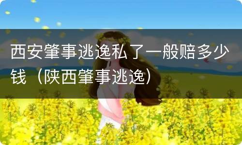 西安肇事逃逸私了一般赔多少钱（陕西肇事逃逸）