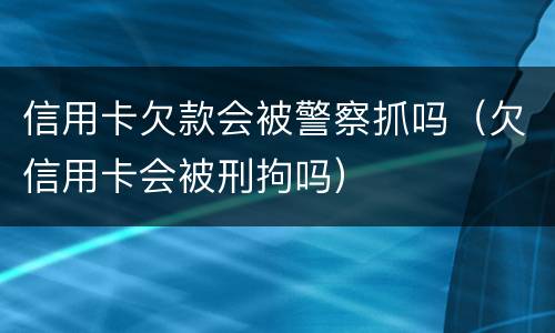 信用卡欠款会被警察抓吗（欠信用卡会被刑拘吗）