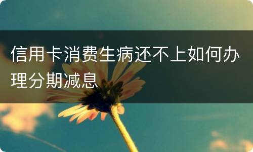信用卡消费生病还不上如何办理分期减息