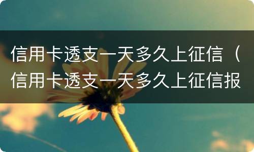 信用卡透支一天多久上征信（信用卡透支一天多久上征信报告）