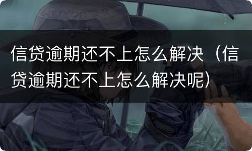 信贷逾期还不上怎么解决（信贷逾期还不上怎么解决呢）