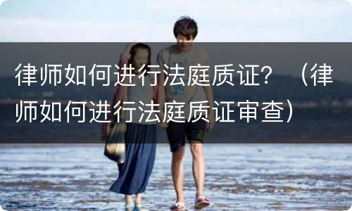 律师如何进行法庭质证？（律师如何进行法庭质证审查）